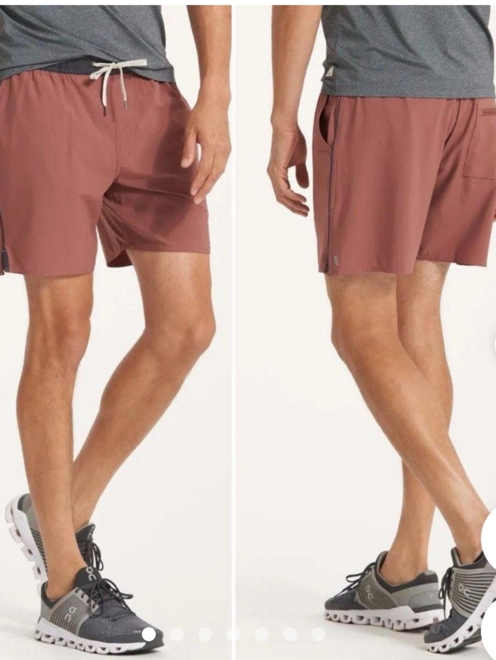 Vuori Mens Shorts Terracotta Lined 6" Active Sz M Pockets